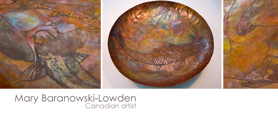 Mary Baranowski-Lowden: Wabi Sabi etched copper bowls